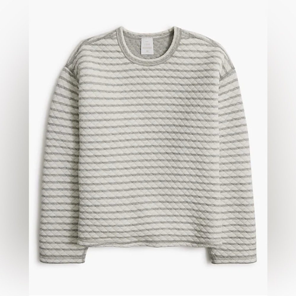 NWT J. Crew Reversible Striped Mock Neck Sweater Gray Size XS